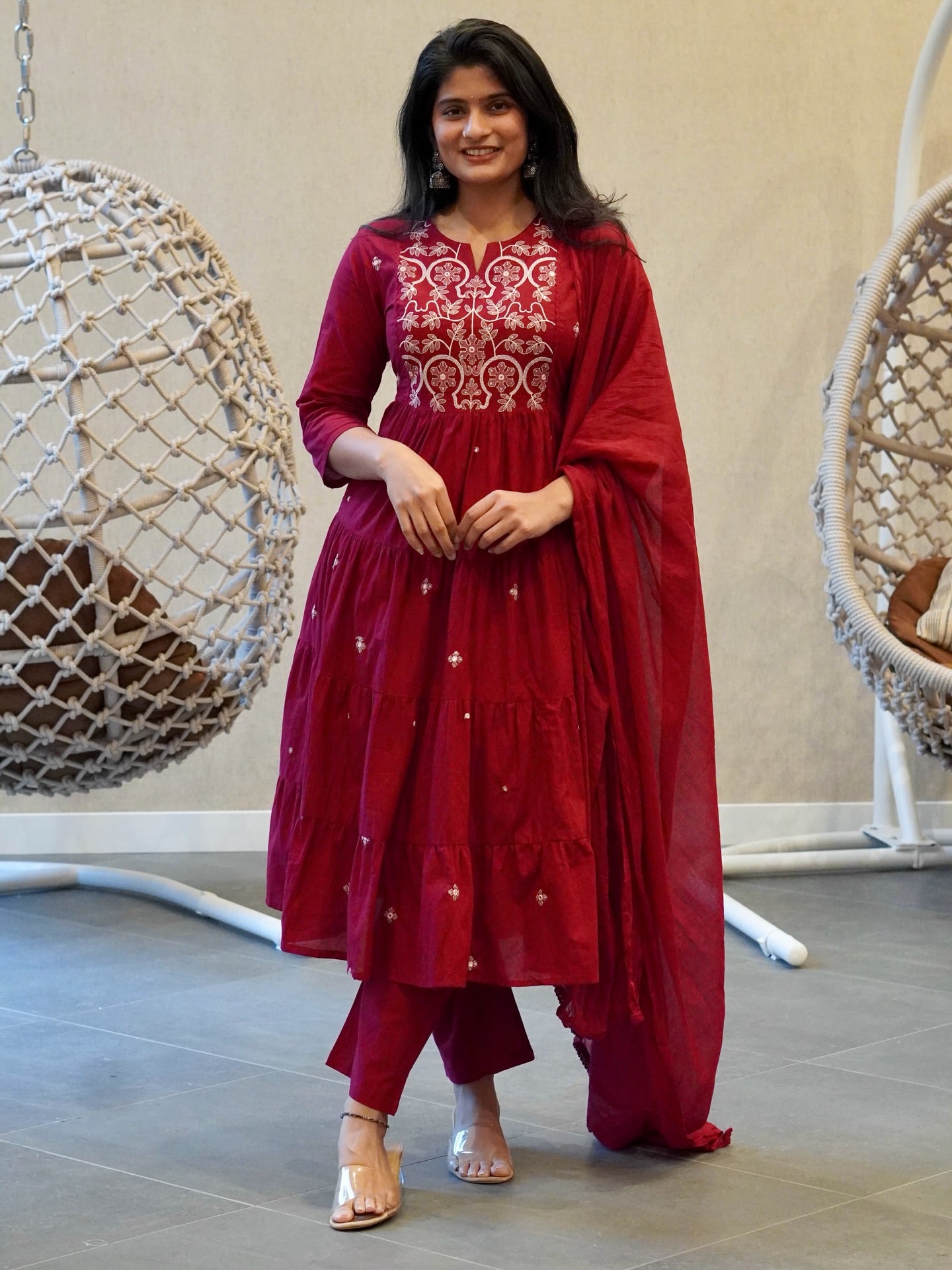 Maroon Kurta Set