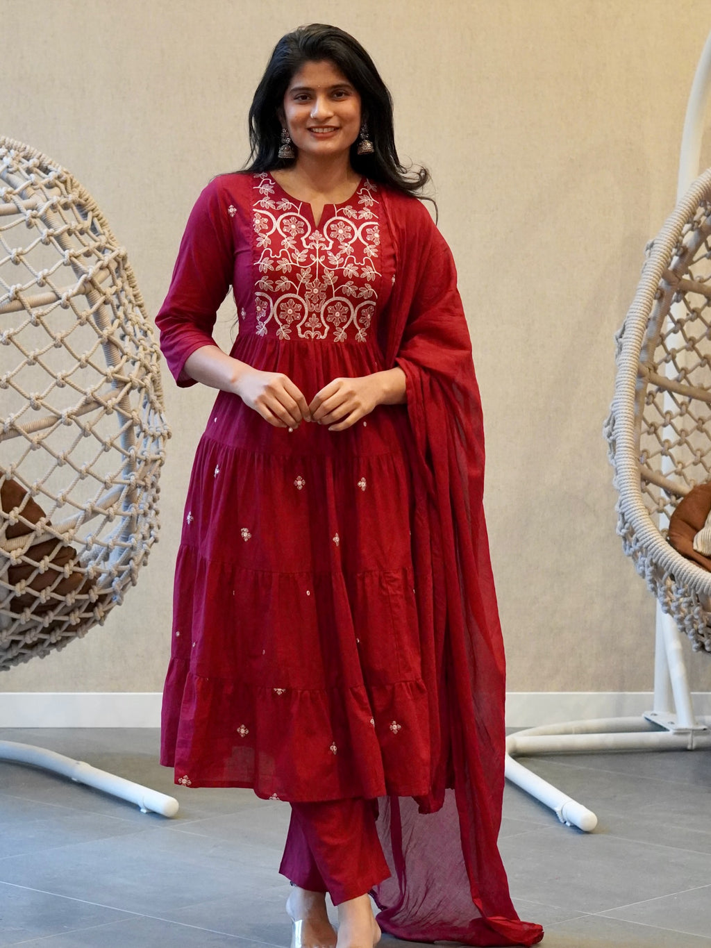 Maroon Kurta Set