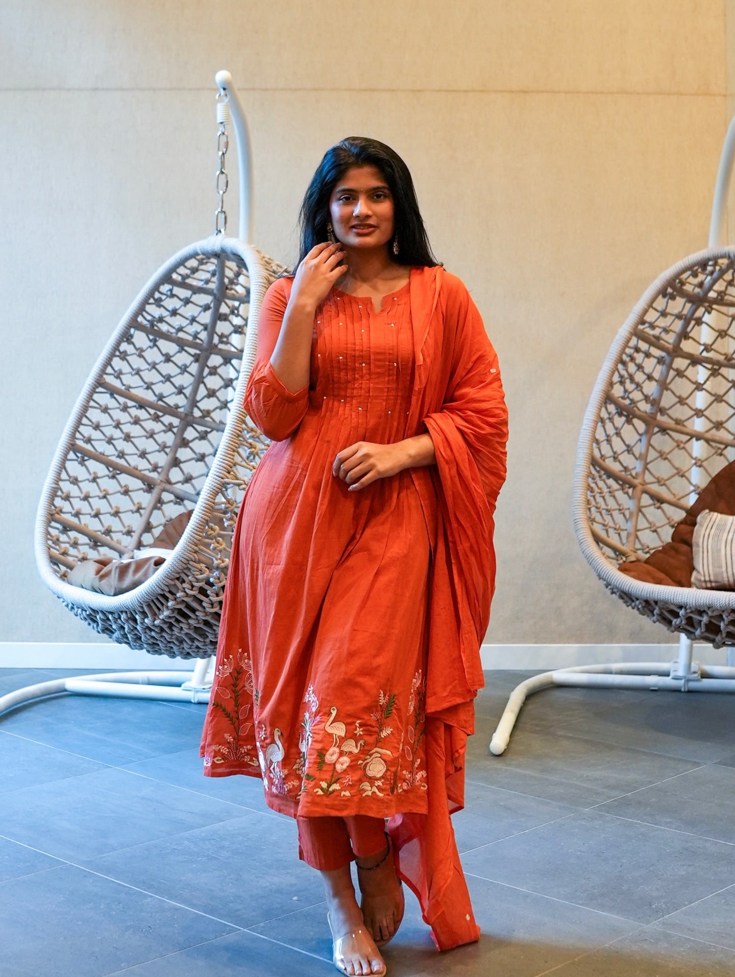Mustard Yellow/Orange Kurta Set